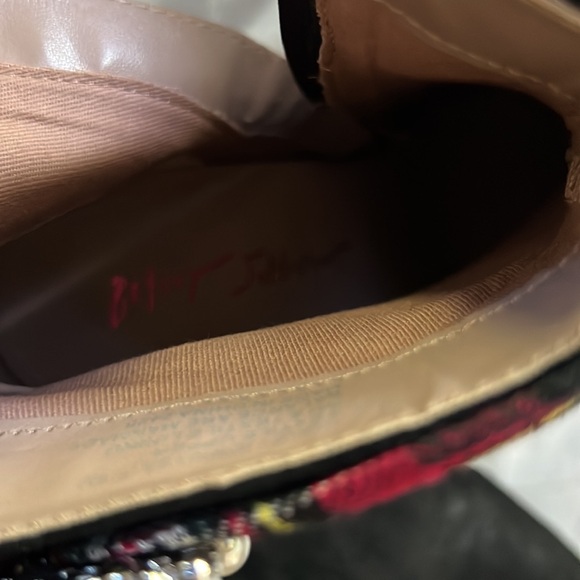 Betsey Johnson Idris Plaid Sash Rhinestone Buckle Booties - Picture 8 of 13